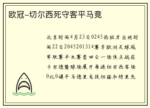 欧冠-切尔西死守客平马竞